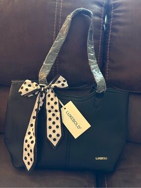 NWT Luxebold Purse with Polka Dot Bow